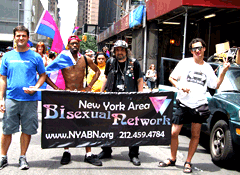 some of the people in the 2008 Bisexual & Pansexual Contingent at NYC's 2008 Pride Parade
